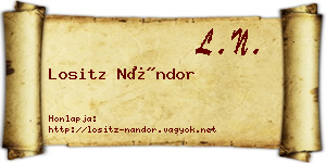 Lositz Nándor névjegykártya